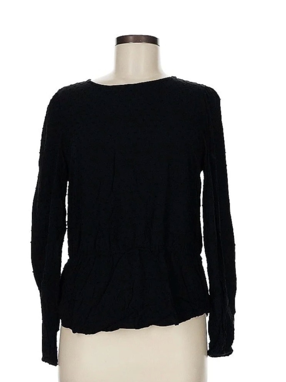 GAP Black Long Sleeve Peplum Knit Top - Picture 1 of 4
